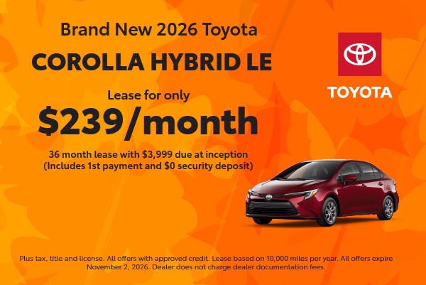 Brand New 2026 Toyota Corolla Hybrid LE