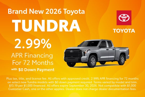 Brand New 2026 Toyota Tundra