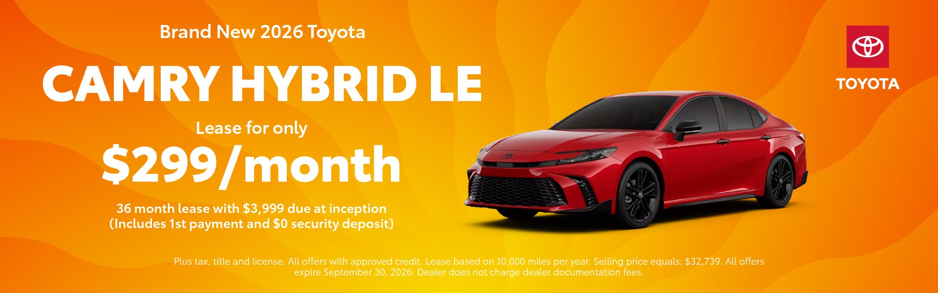 Brand New 2026 Toyota Camry Hybrid LE