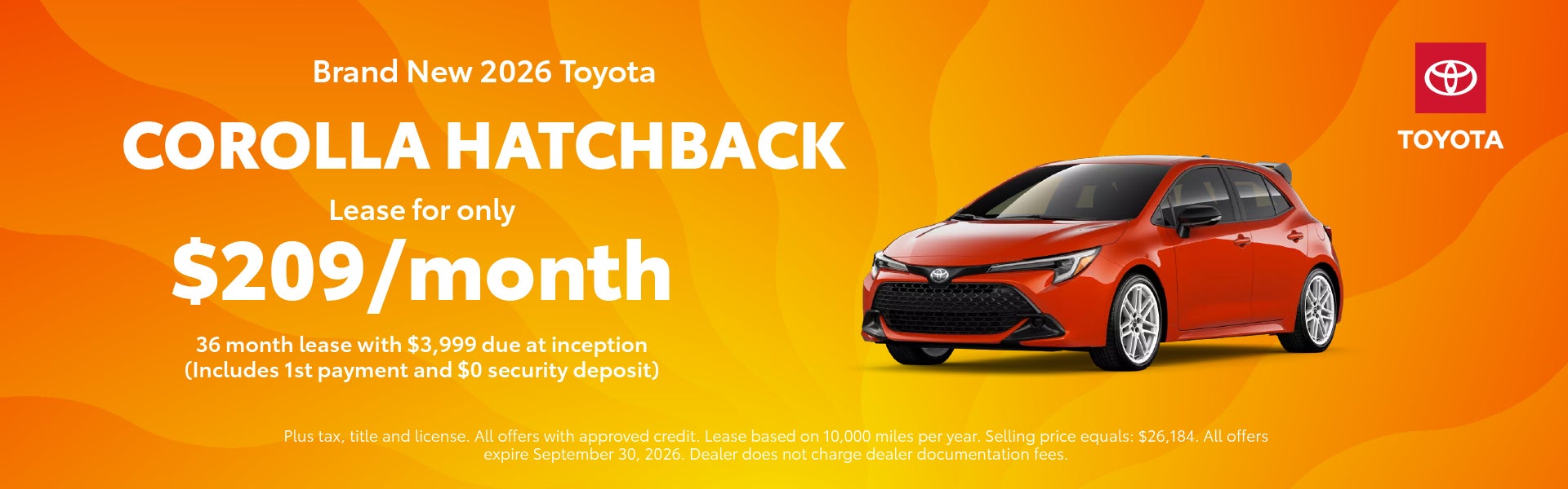 Brand New 2026 Toyota Corolla Hatchback