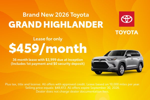 Brand New 2026 Toyota Grand Highlander