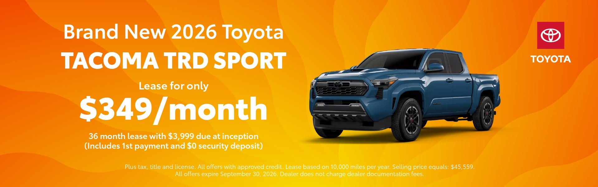 Brand New 2026 Toyota Tacoma TRD Sport